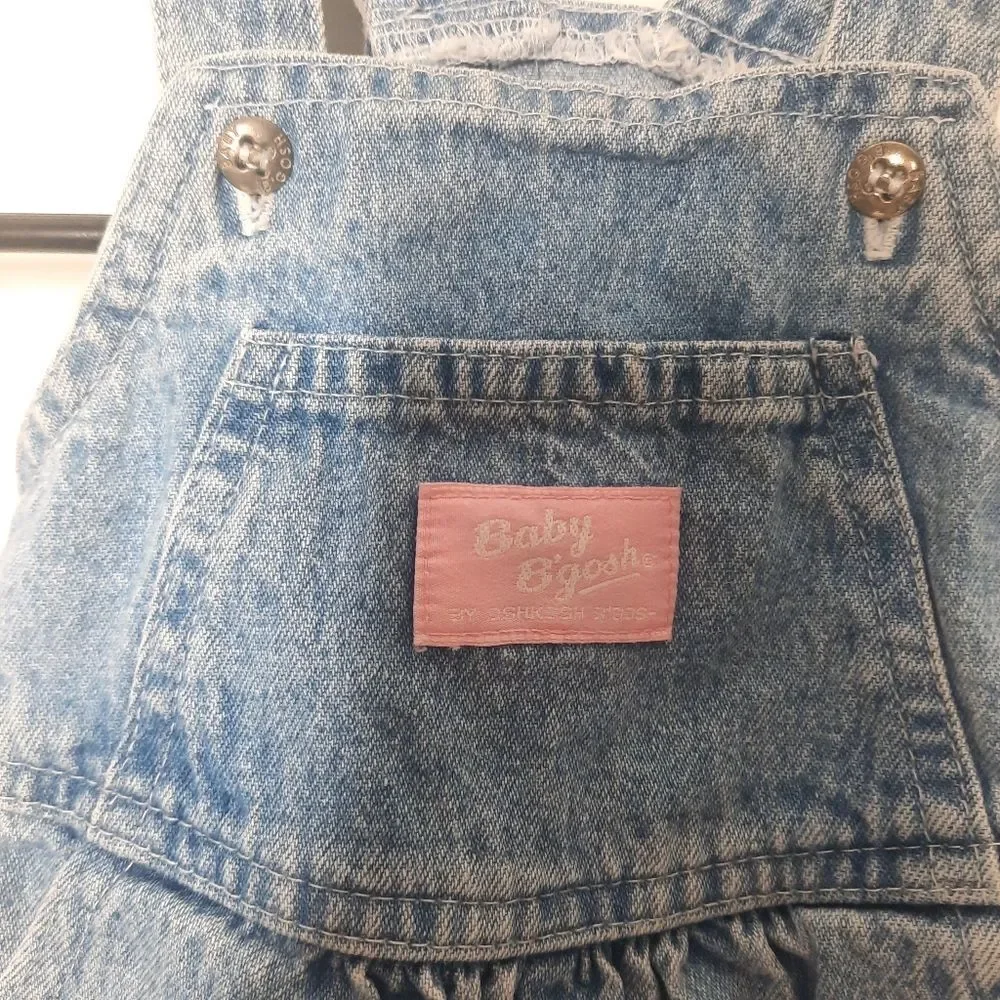 Vintage 90s OshKosh B'gosh Baby B'gosh Girls Denim Overalls Size 12 Months